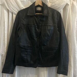 Black Leather Jacket Size M